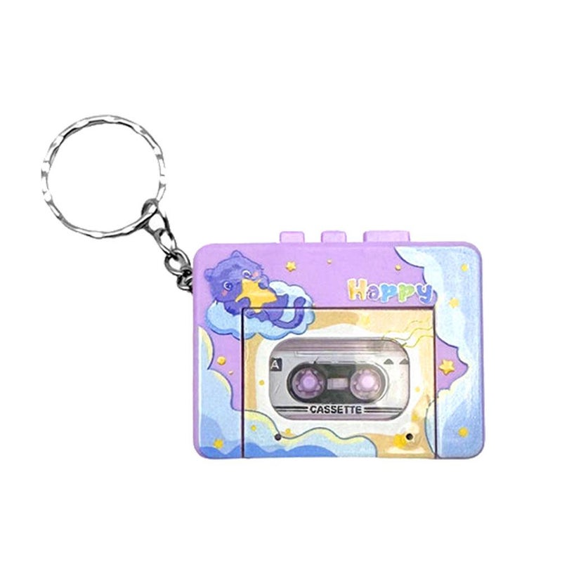 Mini retro cassette player keychain pendant, fun children's toy, exquisite pendant.